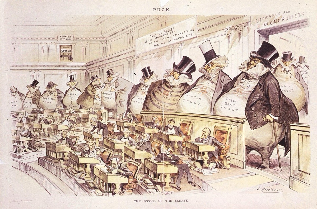 Joseph Keppler's political cartoon The Bosses of the Senate.